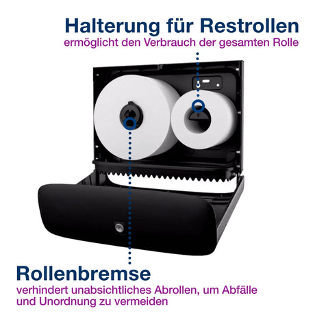 Tork Spender für Mini Jumbo Toilettenpapier T2, elegant mit Fingerabdruckschutz – Ansicht 4