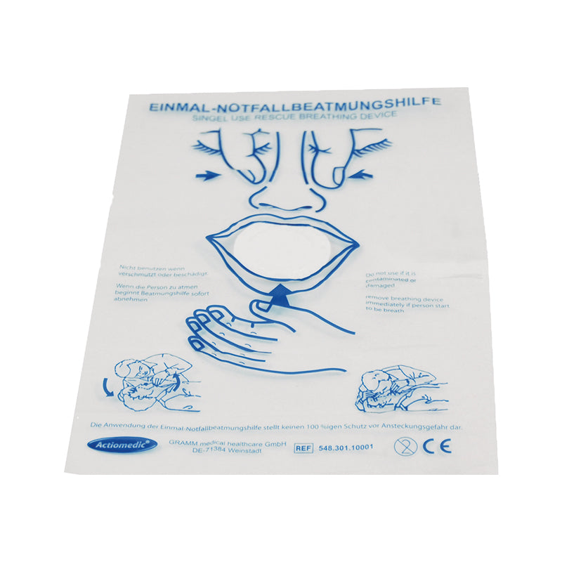 Actiomedic MediSave Notfall Beatmungstuch, transparent mit Filter – Ansicht 2