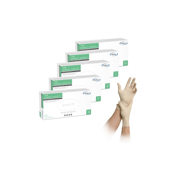 MaiMed® sensitiv PF Einmalhandschuhe, Latex, puderfrei 100 Stck.
