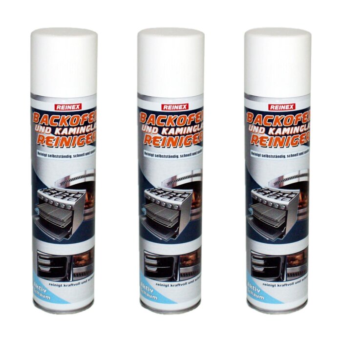 3 x Reinex Kaminglas- & Backofenreiniger Spray (3 x 400 ml)