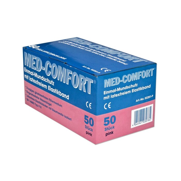 AMPri Med Comfort Mundschutz 3 lagig 50 Stück pink