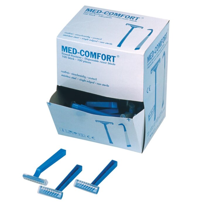 Med-Comfort Einmalrasierer blau 100 Stück 1- schneidig