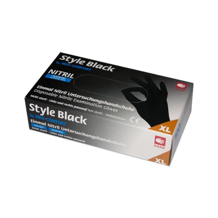 AMPri STYLE BLACK Nitrilhandschuhe schwarz puderfrei 100 Stück
