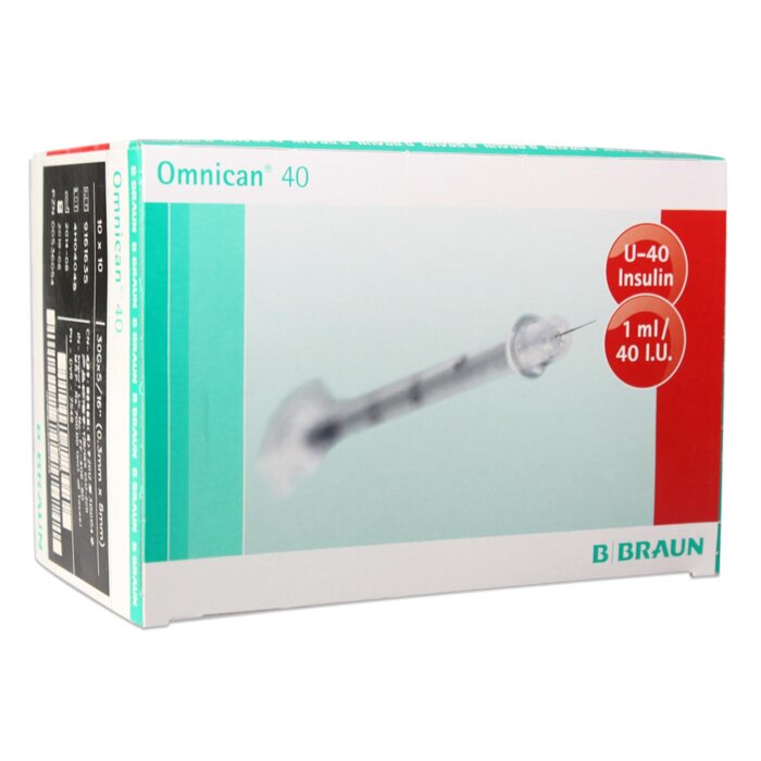 B. Braun Omnican Insulinspritzen mit Kanüle 100 Stück 1ml U40 0,30 x 8mm