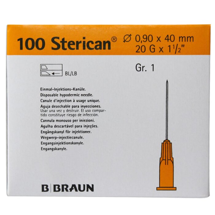 B. Braun Sterican Einmalkanülen 100 Stück Nr.1 0,90 x 40 mm 20G gelb