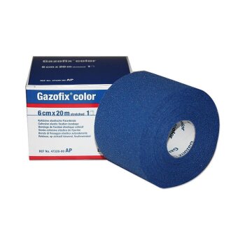 BSN Gazofix color selbsthaftende Fixierbinde 6 cm x 20 m 6 Rollen blau