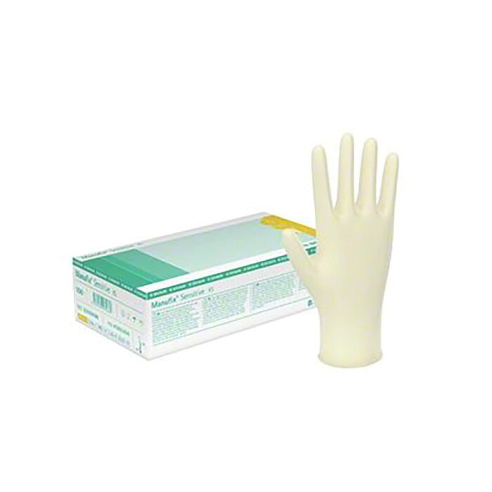 B.Braun Manufix Sensitive U.-Handschuhe, PF Latex, mittel 100 Stück