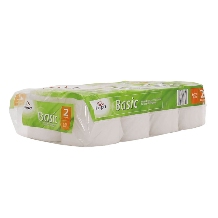 Fripa Toilettenpapier basic, 2-lagig (8 Pack à 8 x 250 Bl.)