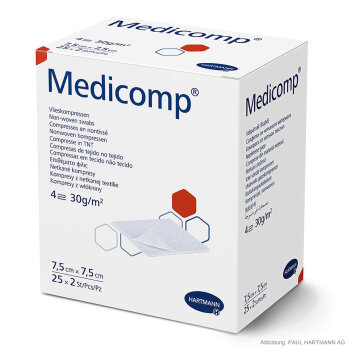 Hartmann Medicomp Vlieskompressen 7,5 x 7,5 cm, steril...